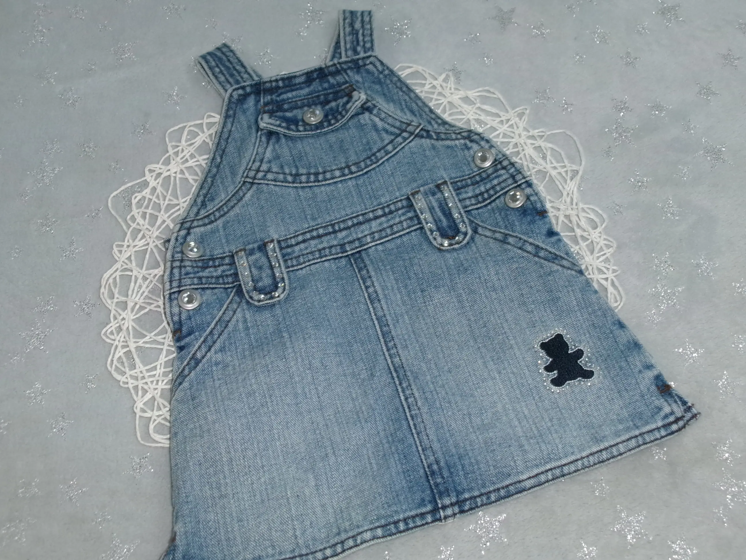 12046/23 - 3/6m abito jeans salopette scamiciato PRENATAL