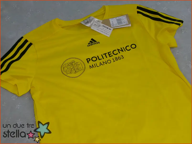 2309/24 - Tg.M 12/14a maglietta ADIDAS giallo POLITECNICO POLIMIRUN