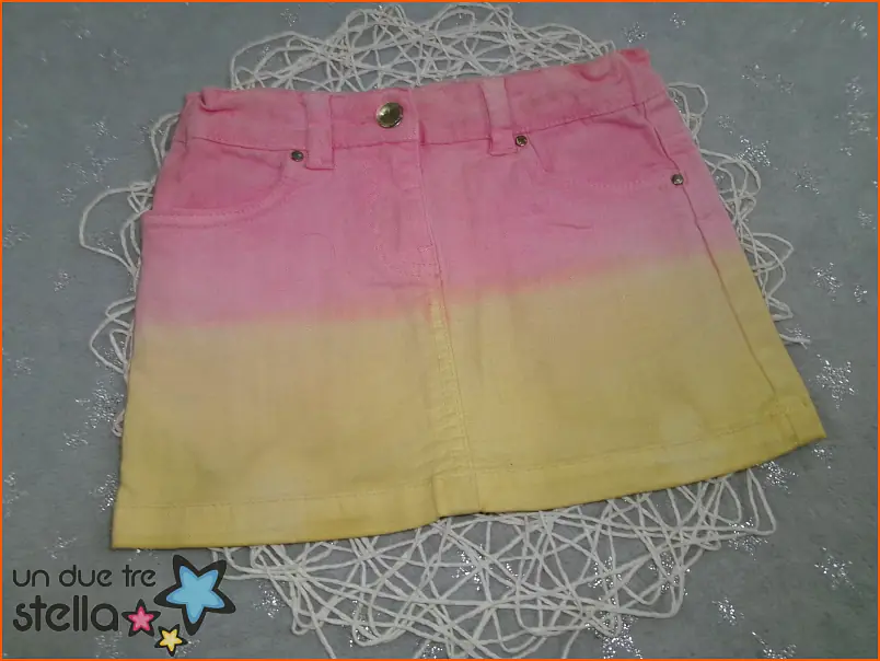 12861/23 - 4a gonna jeans rosa giallo