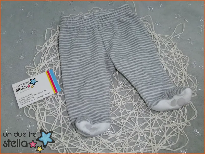 14553/23 - 1m pantaloni ghettine righe bianco grigio PRIMIGI