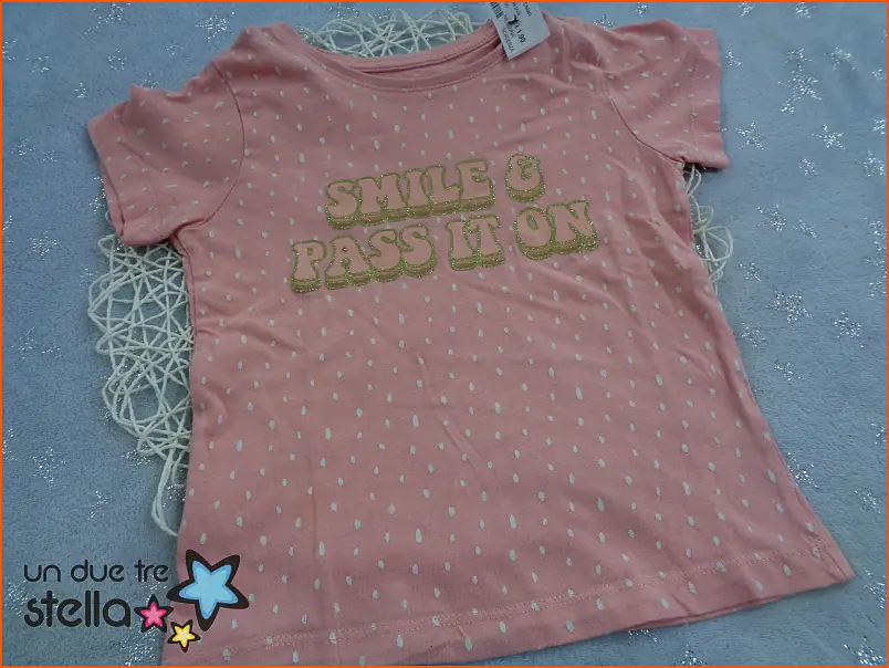 5055/23 - 3/4a maglietta rosa pois