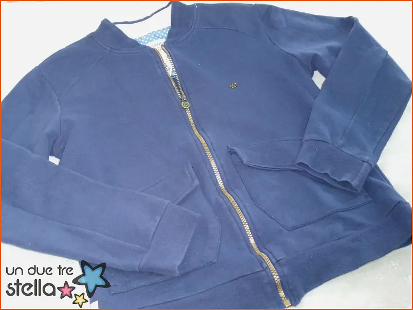 1026/24 - Tg.XL 12a circa felpa/giacca blu OVERKIDS