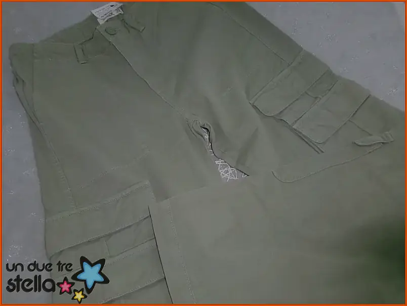2168/24 - Tg.40 donna jeans larghi tasche cargo verde PULLeBEAR