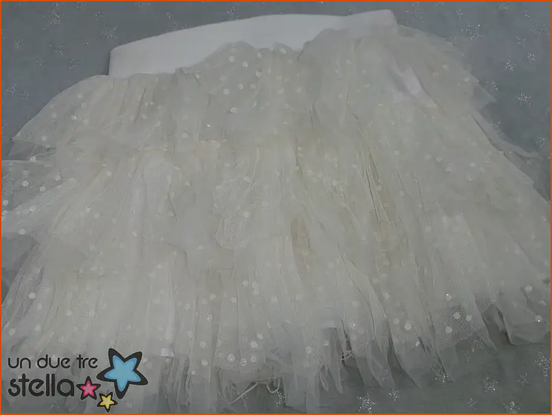 2384/24 - 12/13a gonna tulle bianco pois MISSGRANT