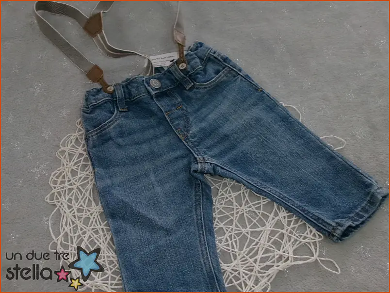 3189/24 - 3/6m jeans con bretelle HeM