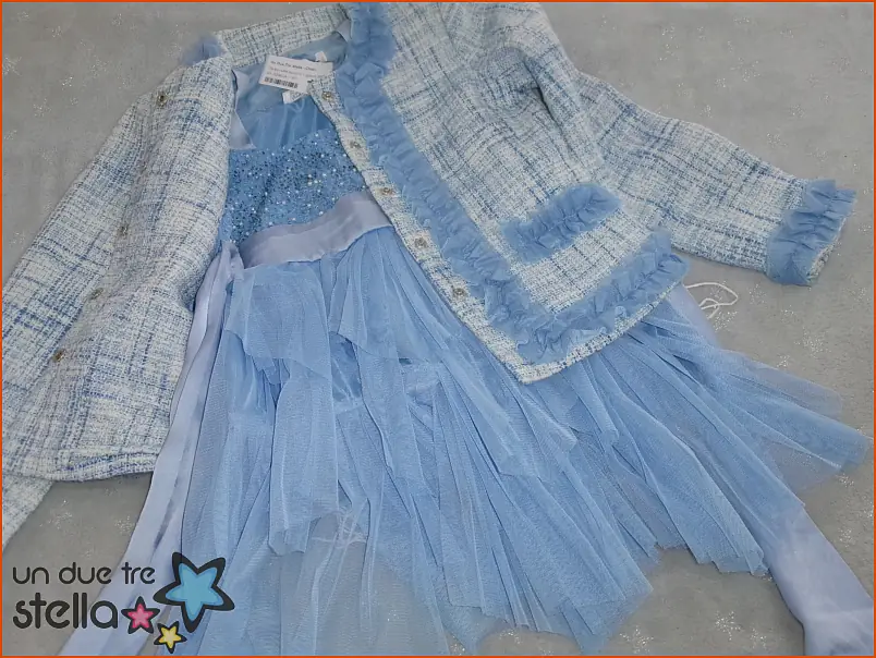 3204/24 - 7a top tulle azzurro + giacca MISS GRANT