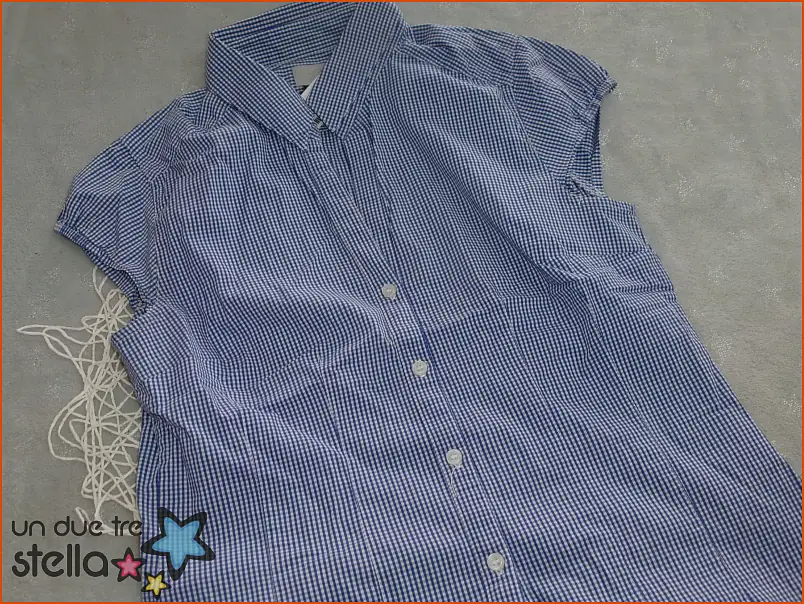 3677/24 - Tg.36 camicia senza maniche blu quadretti
