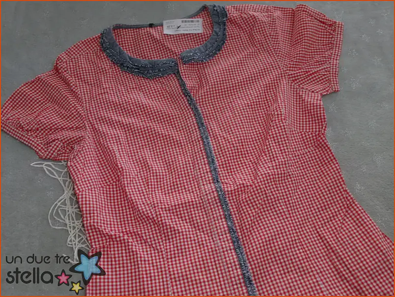 3678/24 - Tg.XS camicia senza maniche rosso quadretti
