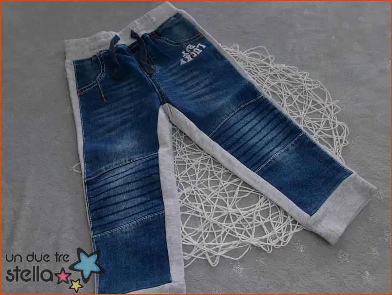 3727/24 - 18m pantaloni tuta inserto jeans MEK