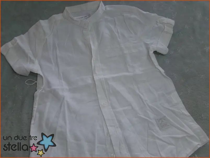 3780/24 - 8a camicia mezza manica bianco lino MELBY