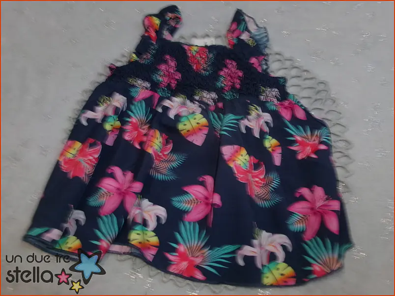 5597/26 - 12/18m canottiera blu fiori OVS