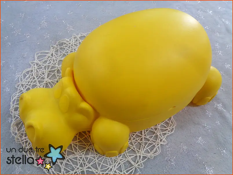 7290/23 - Vasino ippopotamo giallo con coperchio