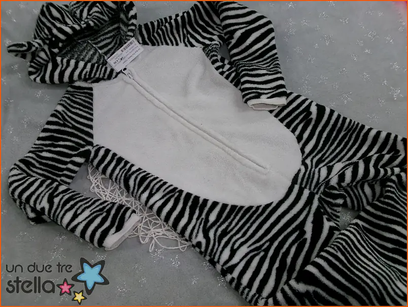 190/24 - 4/5a pigiama intero tutona zebra CARNEVALE