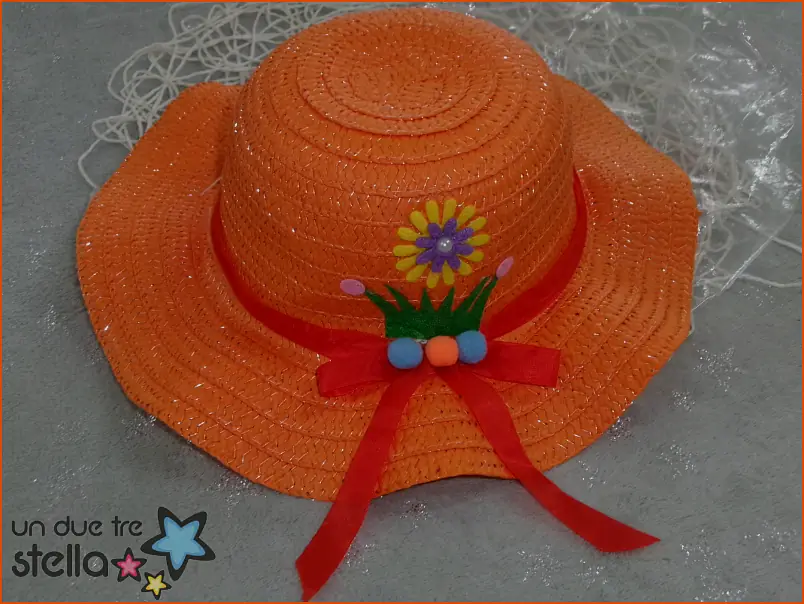 2554/24 - Cappello in paglia arancio