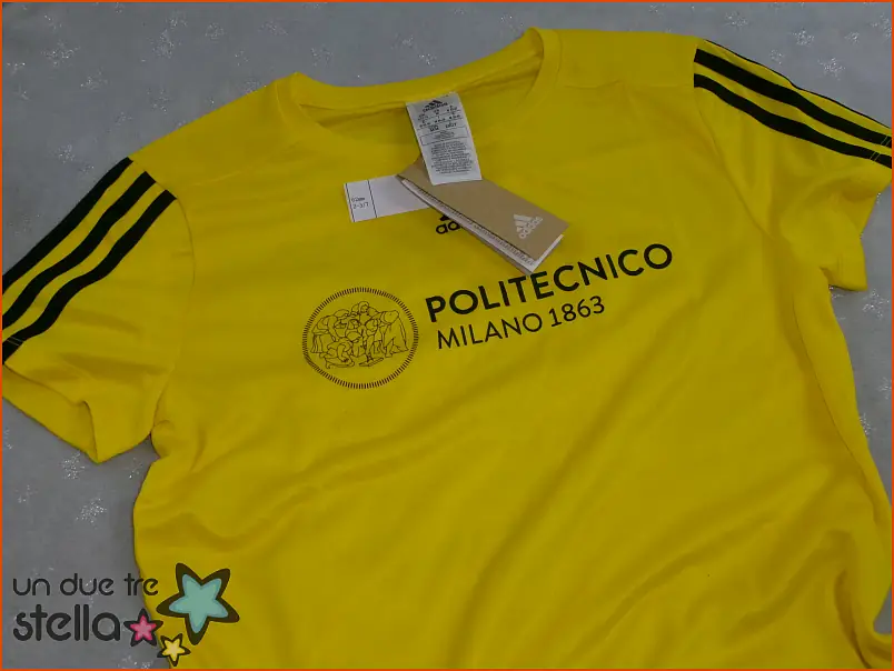 2310/24 - Tg.M 12/14a maglietta ADIDAS giallo POLITECNICO POLIMIRUN