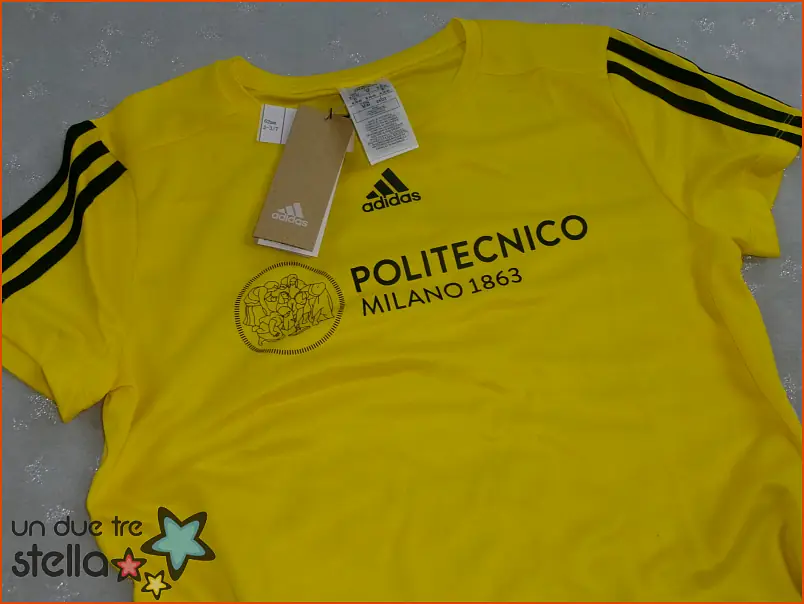 2311/24 - Tg.M 12/14a maglietta ADIDAS giallo POLITECNICO POLIMIRUN