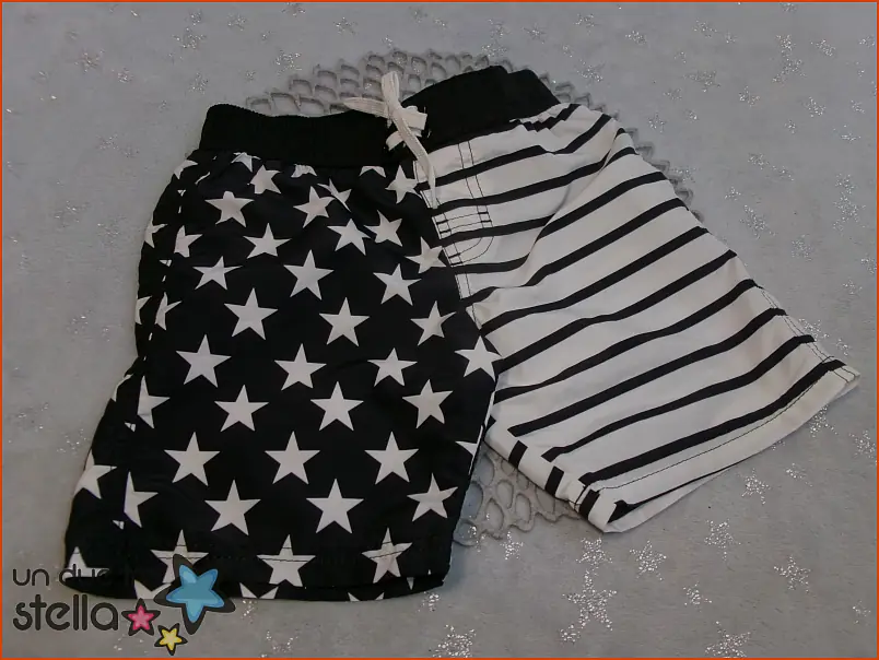 4744/26 - 3/4a costume boxer bianco nero HeM