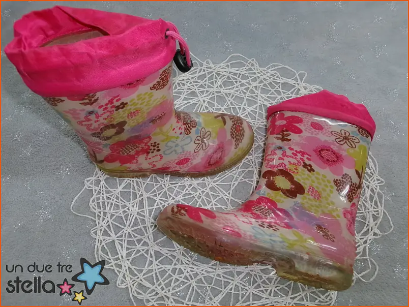 746/24 - 30 stivali pioggia rosa fiori